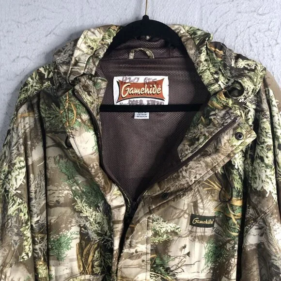 Gamehide Camo Jacket Mens 4X Advantage Max1 Mesh Lined Full Zip Hooded Hunting
